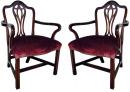 A Pair of 19th Century English Mahogany Chippendale Armchairs