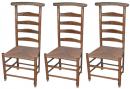 A Set of Three 19th Century French Provencal Louis-Philippe Elmwood Voyeuse Chairs