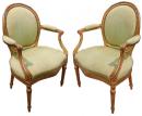 A Set of Four 18th Century French Louis XVI Giltwood Oval Back Armchairs
