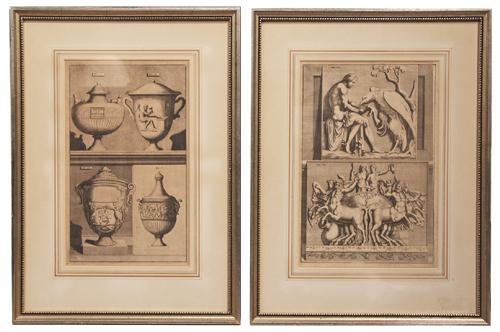 A Pair of 19th Century Italian Louis XVI Architectural Engravings No. 701
