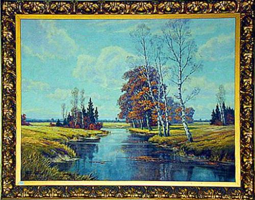 A 19th Century Oil on Canvas, River Landscape No. 564