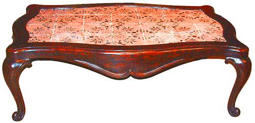 A Bold Italian Noir de Nuit and Pale Rose Mattoni Coffee Table No. 2385