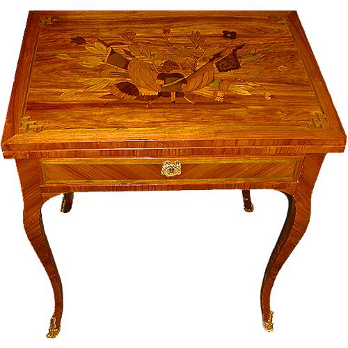 A Splendid 19th Century French Tulipwood and Marquetry Games Table No. 2261