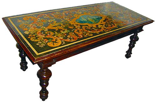 An Exquisitely Painted 17th Century Walnut Center Table No. 2134