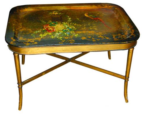 A 19th Century English Polychrome Tray Table No. 2077