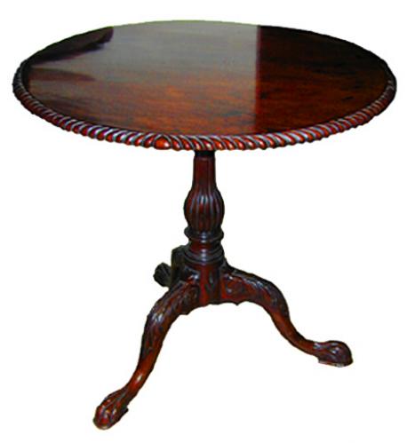 An 18th Century Irish Mahogany Round Tilt-Top Table No. 1296