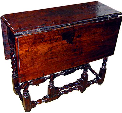 A Fine 18th Century Jacobean Walnut Drop Leaf Side Table No. 609