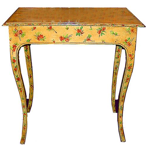 An 18th Century Italian Louis XV Green Polychrome Side Table No. 352