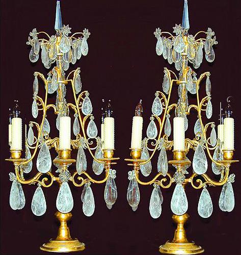 A Shimmering Pair of Italian Gilt Bronze Girandoles No. 2269