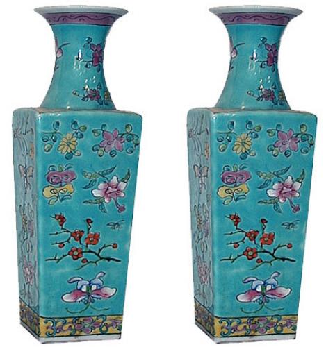 A Pair of Miniature Oriental Celadon Vases No. 332