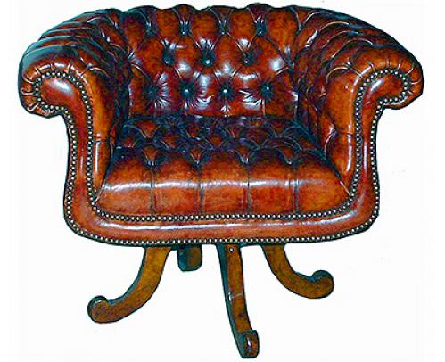 A Handsome Edwardian Chesterfield Swivel Desk Chair No. 2468