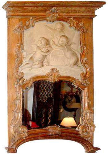 An 18th Century Dutch Louis XV Carved Oak Trumeau Mirror No. 2646