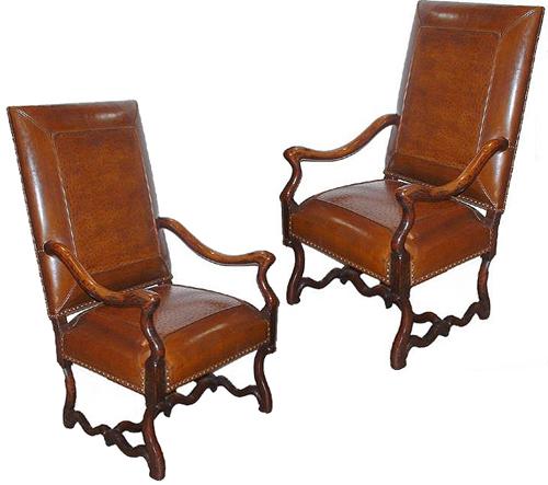 A Harlequin Pair of Late 18th Century Walnut Louis XIV Armchairs 2521