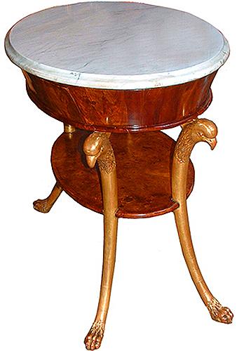 An 18th Century Italian Regency Ovoid and Parcel-Gilt Mahogany Side Table No. 2685