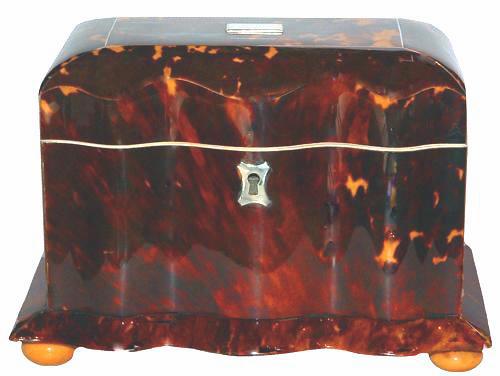 An English 19th Century Tortoiseshell Tea Caddy of Unusual Undulating Form, 2699