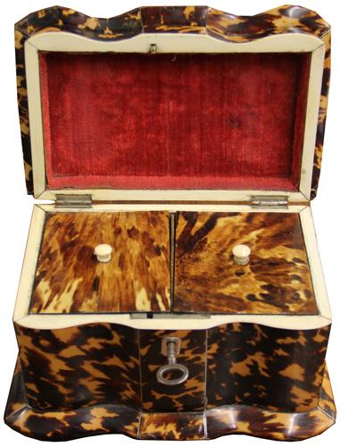 A 19th Century English Regency Tortoiseshell Tea Caddy No. 1488