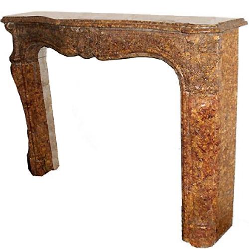 An Italian “Brocatello Di Spagna” Carved Marble Mantel Surround No. 1466