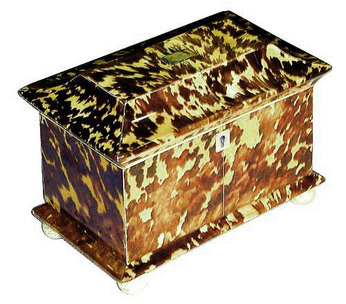 A 19th Century English Regency Tortoiseshell Tea Caddy No. 1233