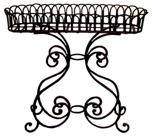 A Garden Hand-Forged Wrought-Iron Jardinière No. 1254