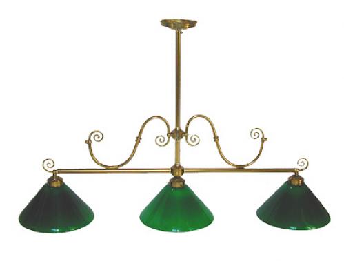 A Handsome Early 20th Century Brass Billiard Chandelier No. 2214