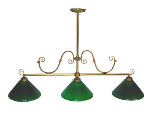 A Handsome Early 20th Century Brass Billiard Chandelier No. 2214