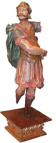 An 18th Century Polychrome and Carved Roman Soldier No. 2763