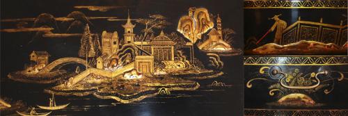 A Chinese Black Lacquered and Gilt-Chinoiserie Box No. 1603