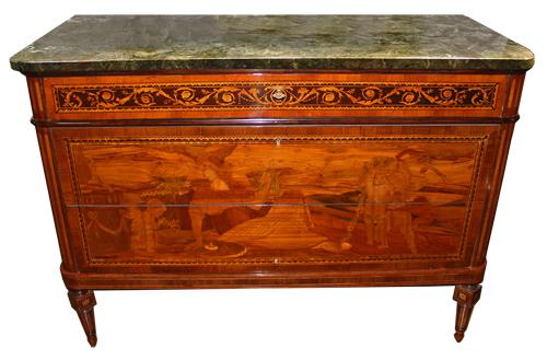 An Exquisite 18th Century Genovese Marquetry Commode No. 1630