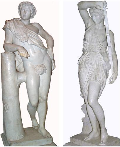 A Pair of Early 19th Century Roman Carrara Marble Statues No. 2759