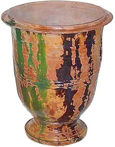 A 19th Century French Parcel Drip Glazed Terra Cotta Jardinière No. 2803