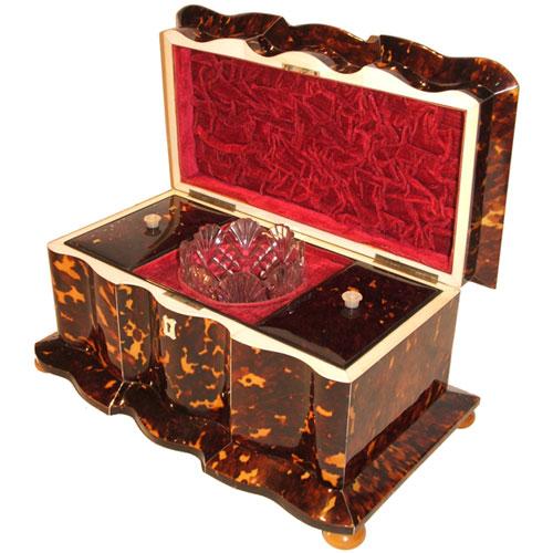 An Unusually Large and Rare 19th Century English Regency Tortoiseshell Tea Caddy No. 2832