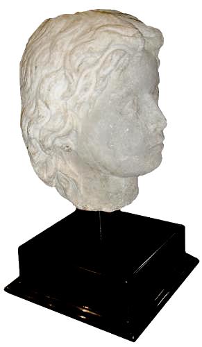 A Very Rare 200-300 A.D. Carved Stone Head of a Syrian Youth No. 2863