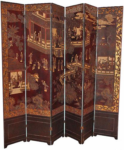 An 18th Century Chinese Sang de Boef Lacquer Screen No. 2874