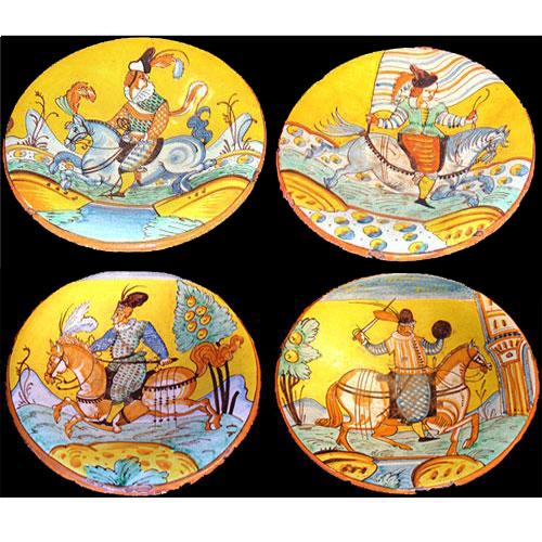 A Set of Four 19th Century Monte Lupo Faenza Dinnerware Plates No. 2839