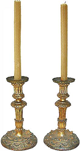 A Pair of 18th Century Giltwood Venetian Candlesticks No. 2929