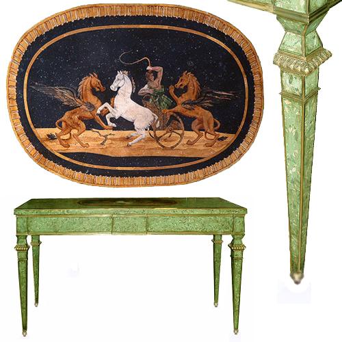 A Rare Pair of Early 19th Century Italian Scagliola Consoles No. 2665