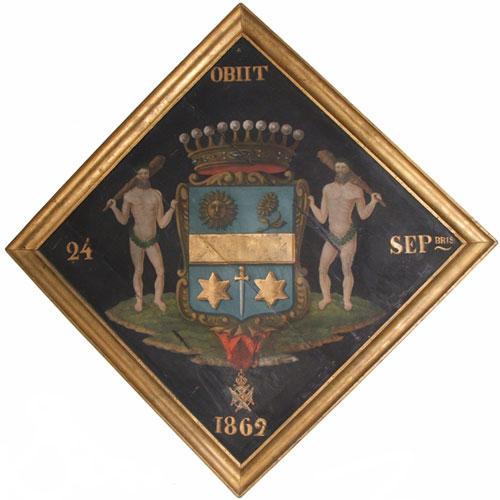 A 19th Century Armorial Crest Painting on Panel No. 2812