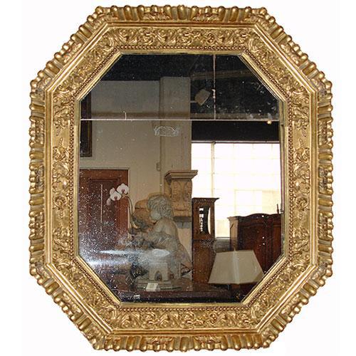 An Octagonal 18th Century Italian Giltwood Mirror No. 2999