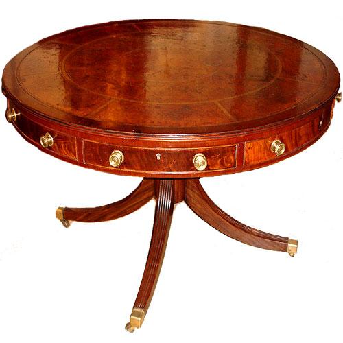 An 18th Century English Flame Mahogany Drum Table No. 2656