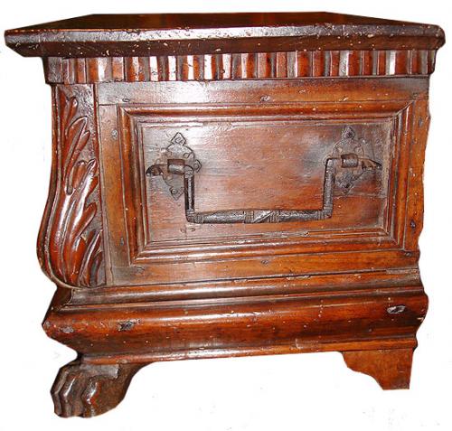 An Italian 17th Century Baroque, Walnut “Bible Box” No. 3084