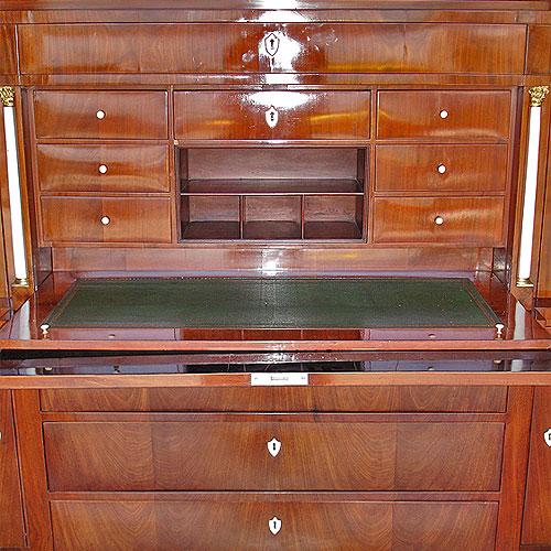 A 19th Century German Biedermeier Mahogany Breakfront Bureau No. 2968