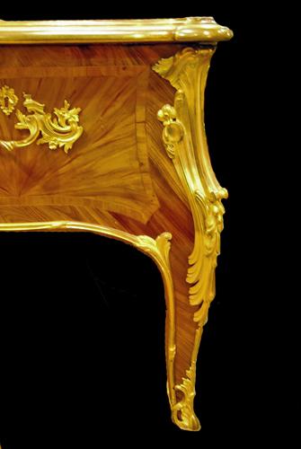 A Late 19th Century Louis XV Tulipwood Bureau Plat No. 2397