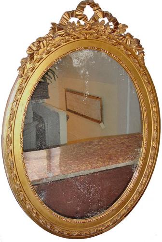 An Oval 19th Century French Gilt Mirror No. 3122