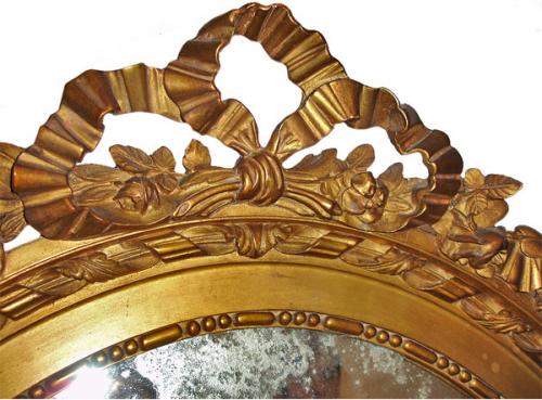An Oval 19th Century French Gilt Mirror No. 3122