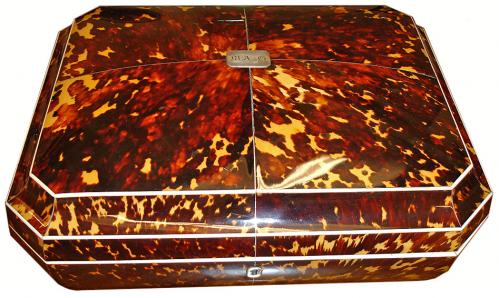 A Unique 19th Century English Tortoiseshell Sewing Box No. 3126