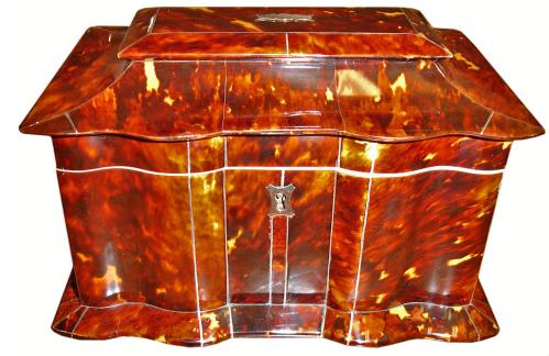 A 19th Century English Regency Tortoiseshell Tea Caddy No. 3127