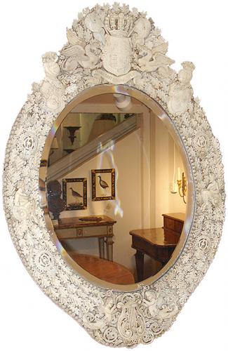 A Late 18th Century Irish Bone Carved Mirror No. 3136