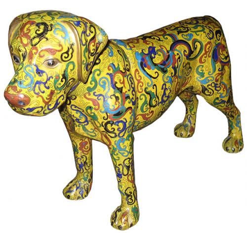 A Whimsical Cloisonné Dog No. 3164