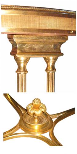 A Pair of 19th Century Unusual Neoclassical Brass Gueridons No. 3166