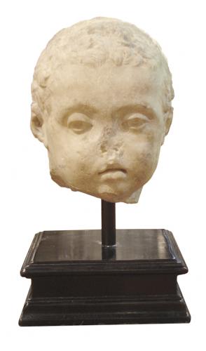 A 200 A.D. Roman Marble Portrait Head of a Child No. 3204